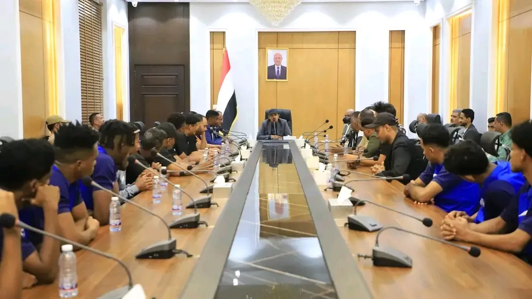 خلال استقباله بعثة نادي تضامن حضرموت..  المحافظ بن ماضي يشيد بروح العزيمة والإصرار التي تحلّى بها اللاعبون والجهازان الفني والإداري للفريق