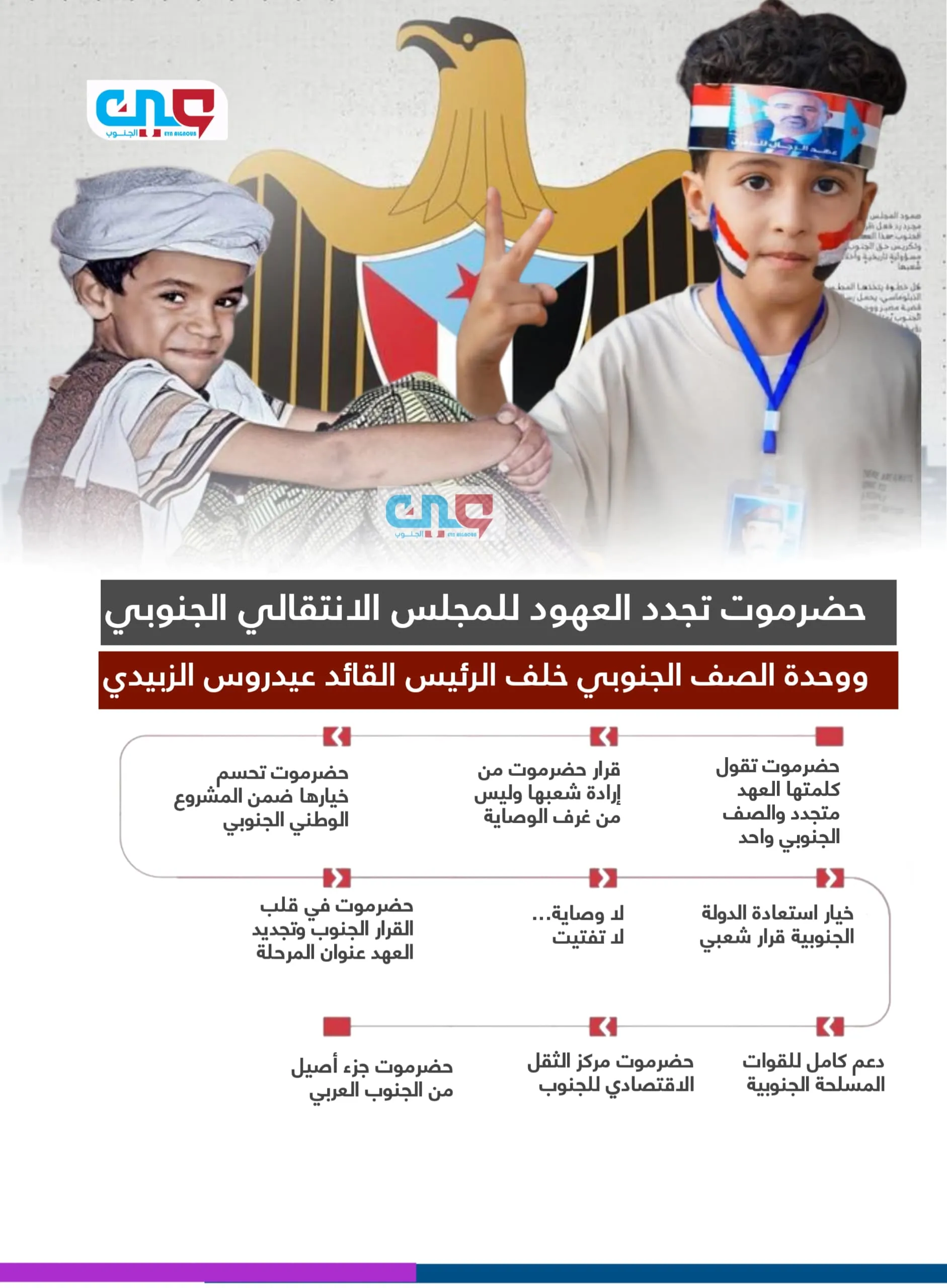 حضرموت تجدد العهد للمجلس الانتقالي ووحدة الصف الجنوبي خلف الرئيس القائد عيدروس الزبيدي