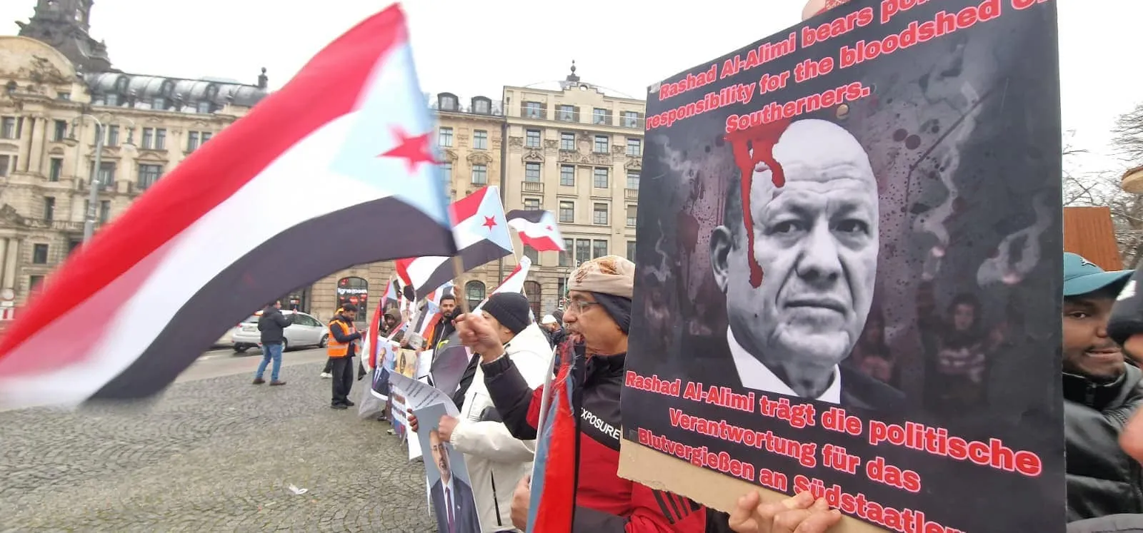 South Yemen protesters in Munich oppose Al-Alimi policies, back STC