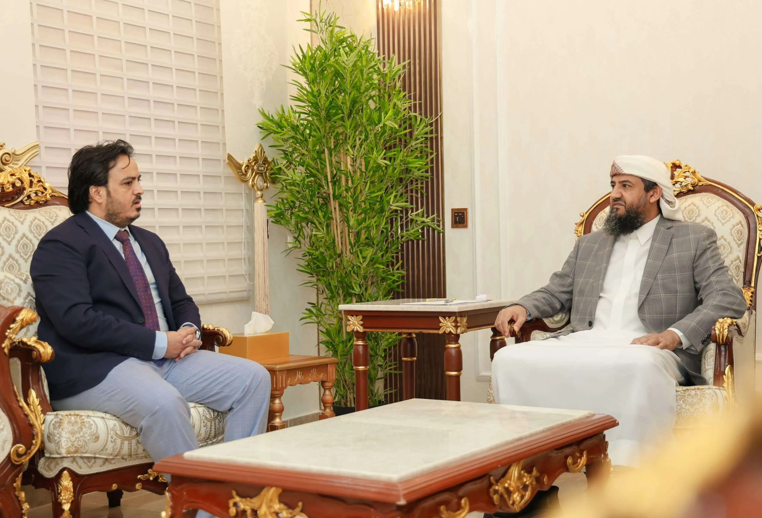 المحرّمي يناقش مع وزير الكهرباء جهود تطوير الخدمة ويشيد بالدعم الإماراتي لمشاريع الطاقة المتجددة