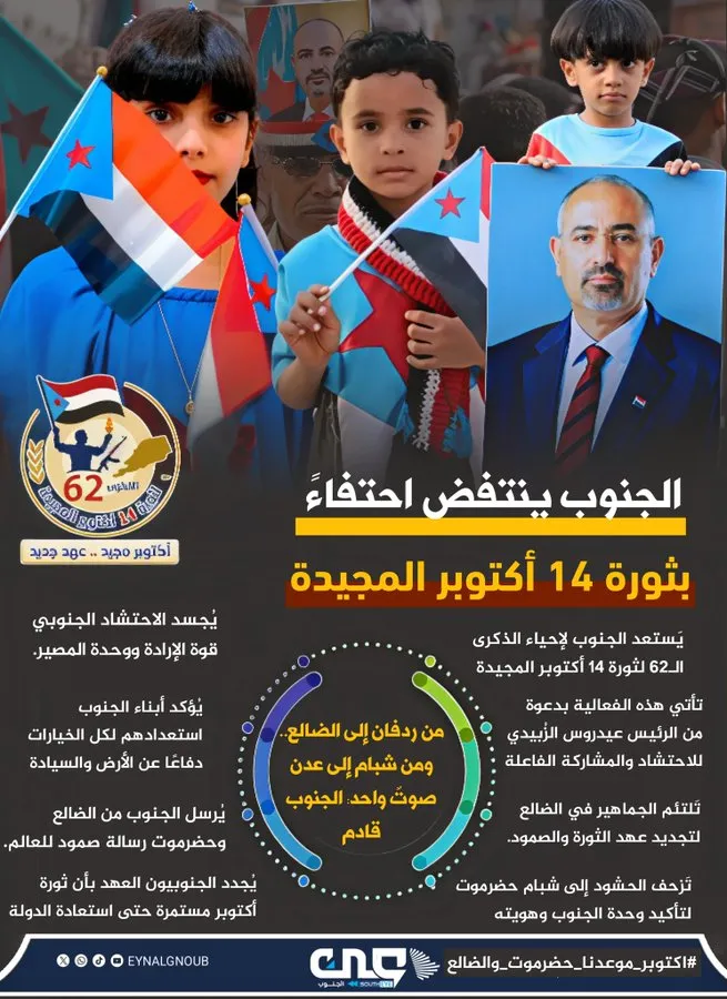 الجنوب ينتفض احتفاءً ب ثورة 14 اكتوبر المجيدة