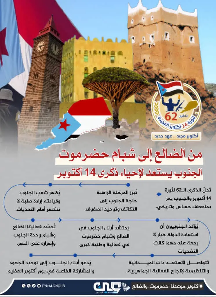 من الضالع الى شبام حضرموت الجنوب يستعد الإحياء ذكرى 14 اكتوبر