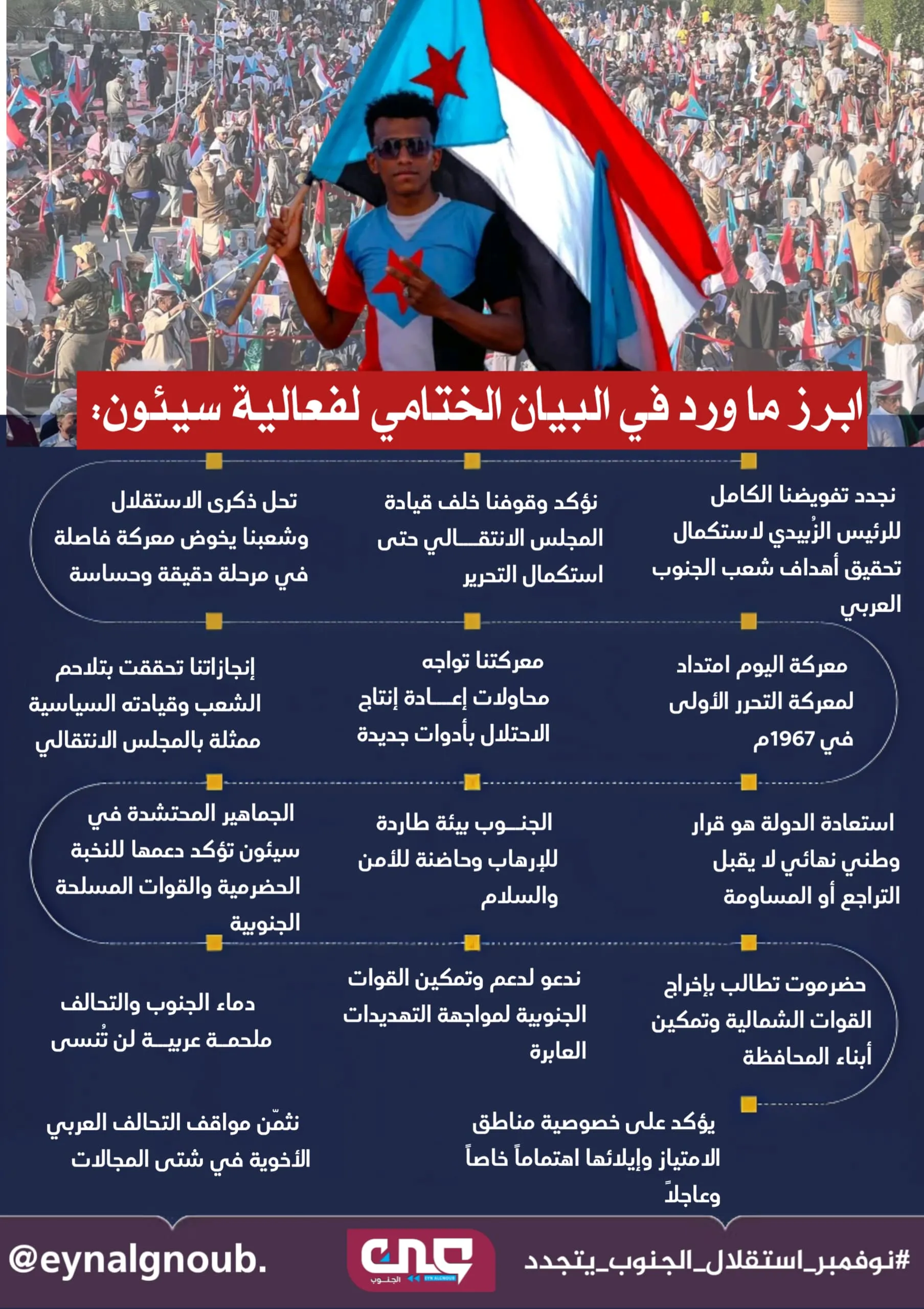 ابرز ما ورد في البيان الختامي لفعالية سيئون: