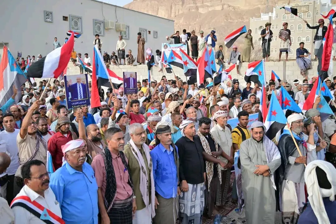 استجابة لدعوة المجلس.. أبناء وادي حضرموت يحتشدون في مليونية \"التصعيد ضد الوصاية والاحتلال\"